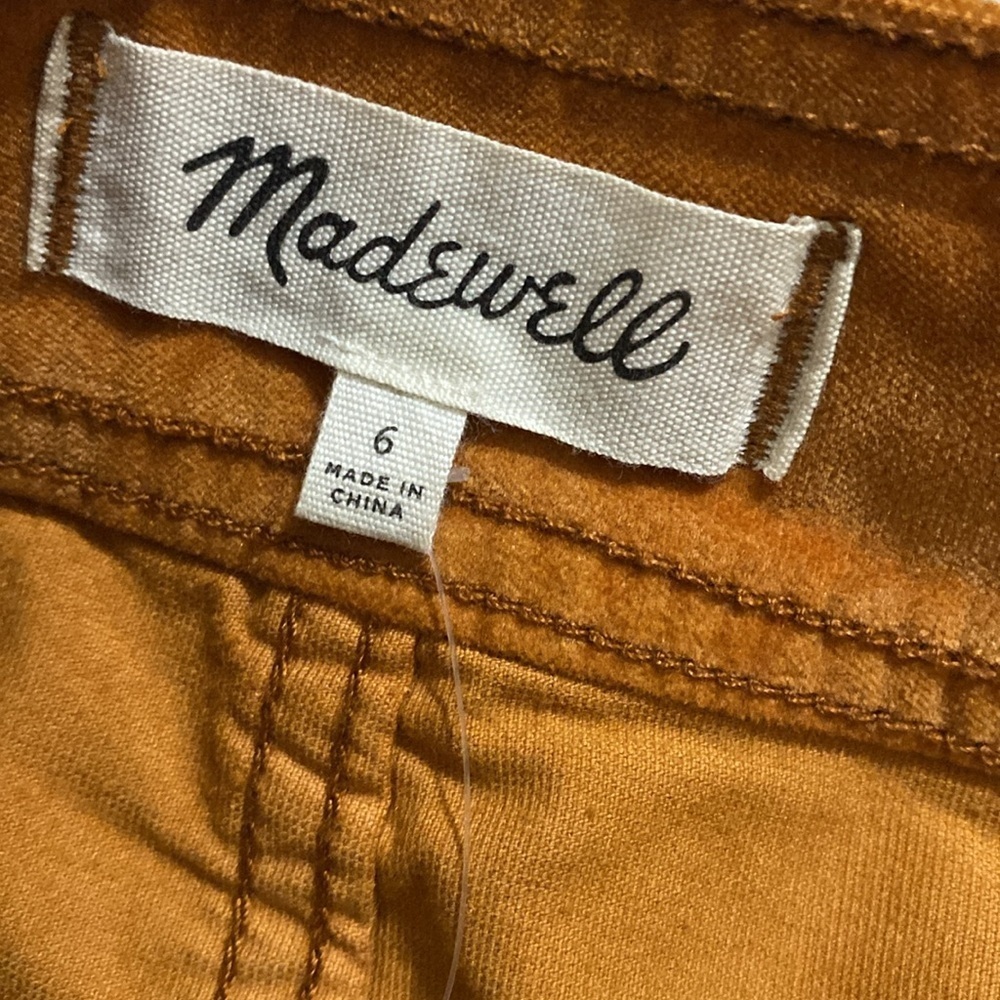 Madewell Velveteen A-Line Mini Skirt women Button-Front 6 Casual orange fall Y2K - Picture 3 of 9